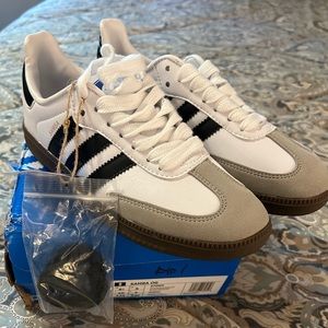 Adidas Samba OG Leather Retro Sneakers White Black